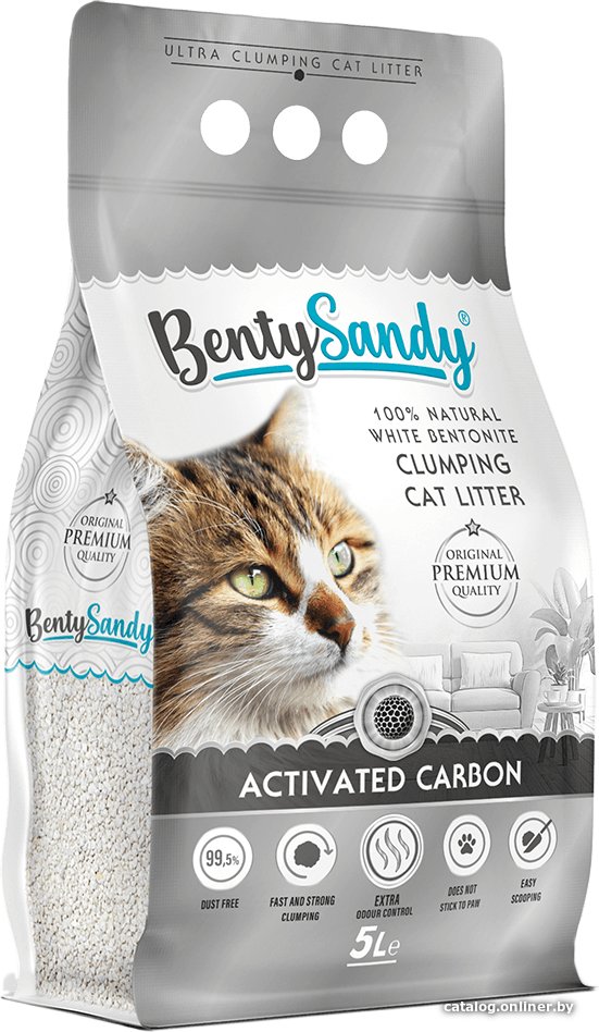 Наполнитель для туалета BentySandy Active Carbon 5 л