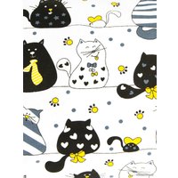 1.5-спальный комплект постельного белья Amarobaby Time to Sleep Котики AMARO-3403-KB (белый/синий)