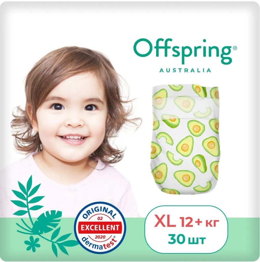 

Подгузники Offspring XL 12+ кг Авокадо OF01XL30AVO (30 шт)