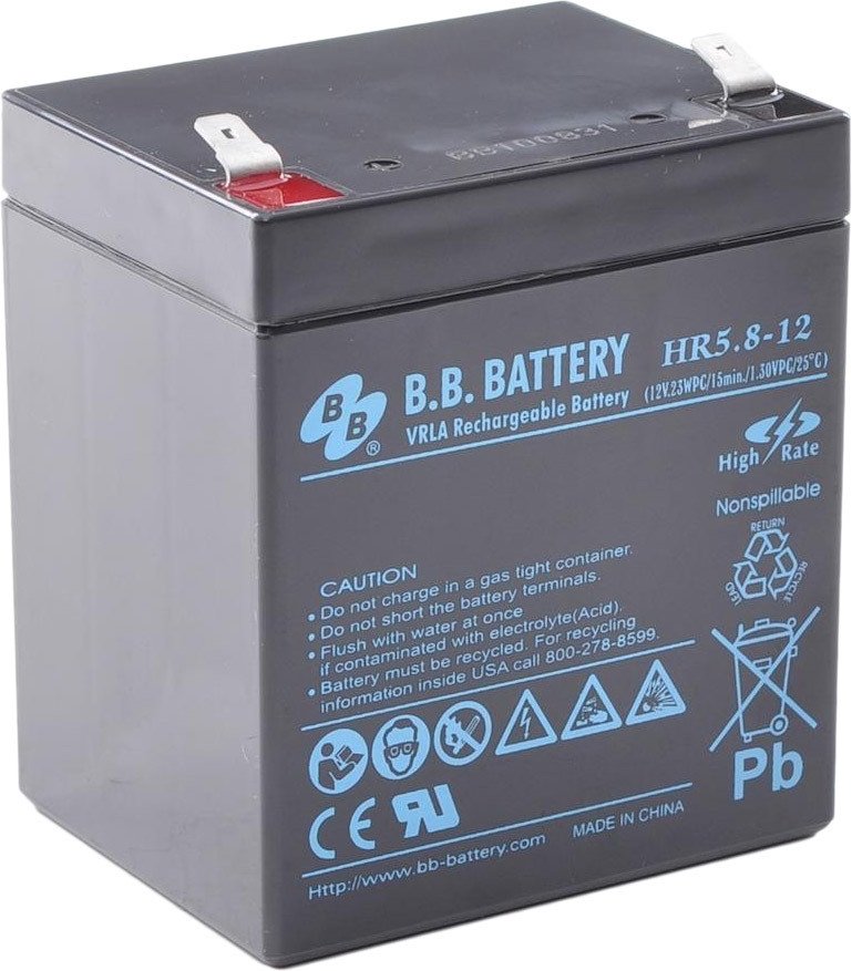 

Аккумулятор для ИБП B.B. Battery HR5.8-12 (12В/5.3 А·ч)