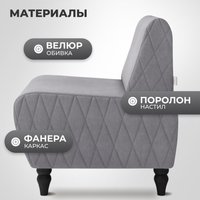 Интерьерное кресло MONOFIX Буно кресло (велюр/светло-серый №7)