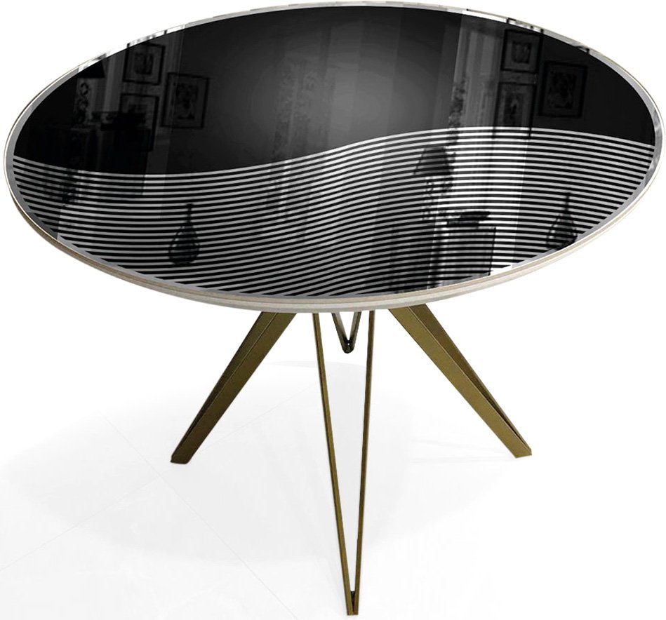 

Кухонный стол LuxMebel Golden Style №3 раздвижной 90 см (черный)