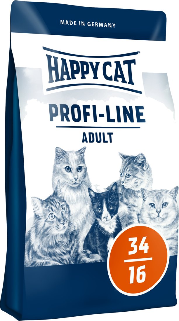 

Сухой корм для кошек Happy Cat Profi Adult Lachs 34/16 с лососем 12 кг