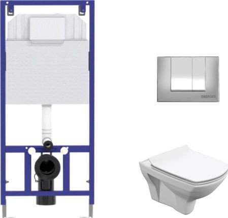 Унитаз подвесной Cersanit Carina S-MZ-CARINA-XL-COn-S-DL-w + 525 040000 + S3 040043