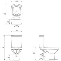 Унитаз напольный Cersanit Carina New Clean On KO-CAR011-3/5-CON-S-DL