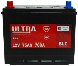 Автомобильный аккумулятор Ultra PRO Asia L+ 700A (75 А·ч)