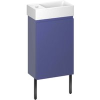  Wellsee Тумба под умывальник 3 в 1 WC Area 221804006 (тумба/матовый синий, раковина/глянцевый белый, ножки/матовый черный)