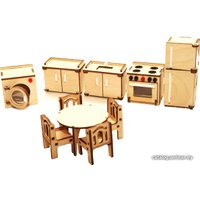 Аксессуары для кукольного домика Polly Набор мебели в кукольный домик - кухня
