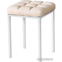 Табурет Древпром Пуф ДП3-08 (белый матовый/Dila 2247)