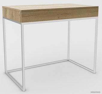 Туалетный столик без зеркала Hype Mebel Авелин 90x40 (белый/дуб галифакс натуральный)
