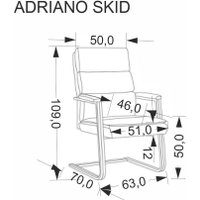 Офисное кресло Halmar Adriano skid (черный) в Могилеве