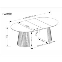 Кухонный стол Halmar Fargo 120-210/120 (натуральный)