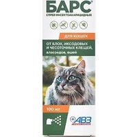 Спрей от блох и клещей Агроветзащита Барс инсектоакарицидный для кошек (100 мл)