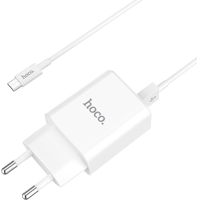 

Сетевое зарядное Hoco C62A microUSB (белый)