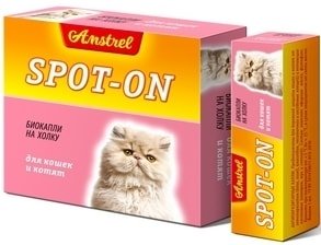 Капли от блох и клещей Amstrel Spot-on для кошек и котят