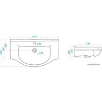  Francesca Тумба Eco 100 с умывальником Эльбрус 100 (дуб/белый)