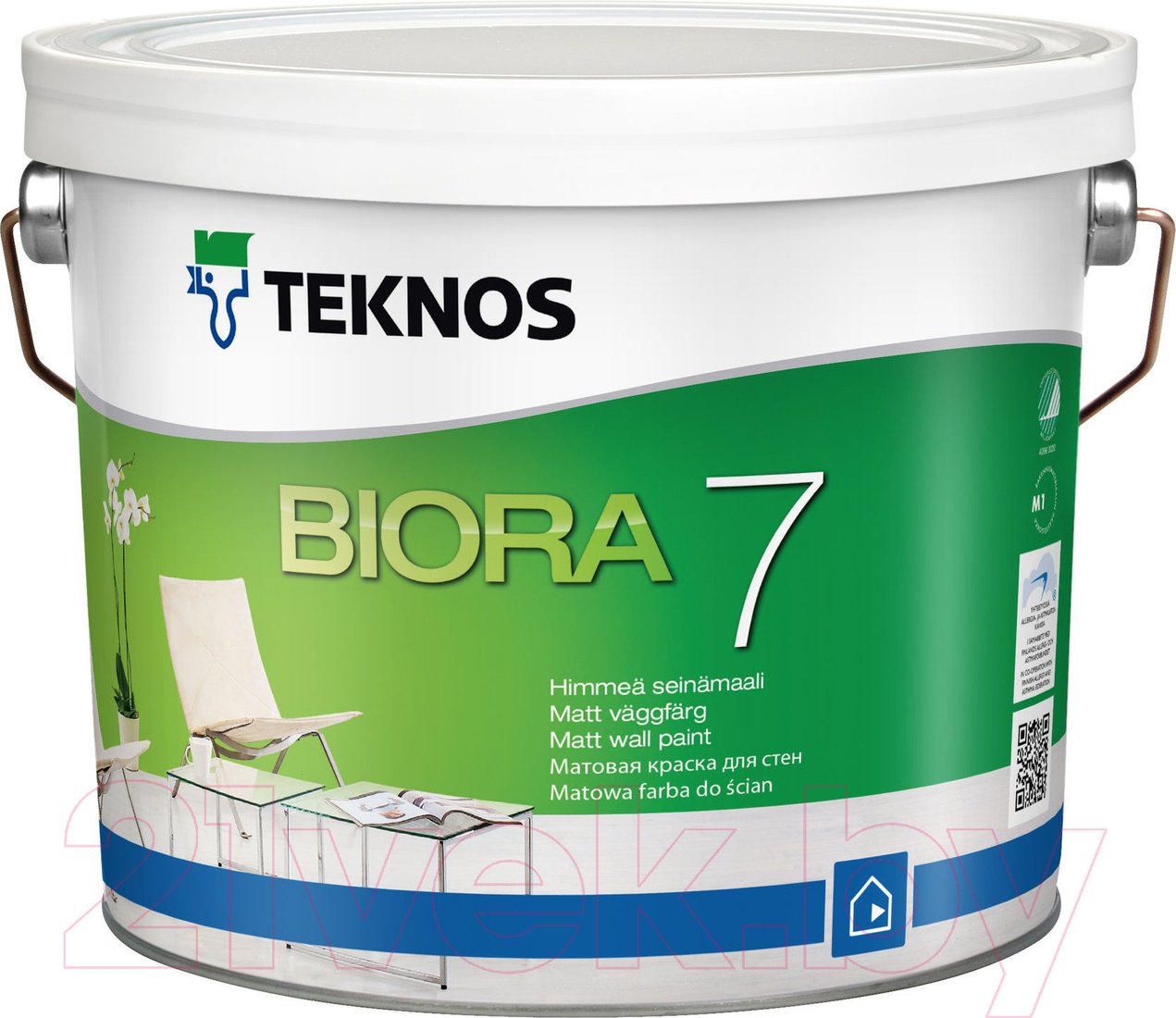 Краска Teknos Biora 7 Base 1 9л (белый)