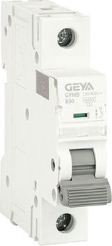 

Выключатель автоматический GEYA GYM9-1P-50B 1P 50A B 6kA 1M GYM91P50B