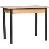 Кухонный стол ВВР Раздвижной (дуб крафт золотой/черный прямой, ЛДСП)