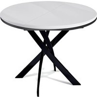 Кухонный стол DikLine Rs90 (черный/стекло белое/опоры черные)