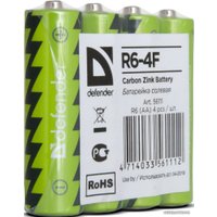 Батарейка Defender AA 4 шт R6-4F