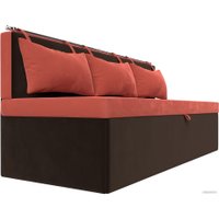 Диван Лига диванов Метро 114108 (микровельвет коралловый/коричневый)