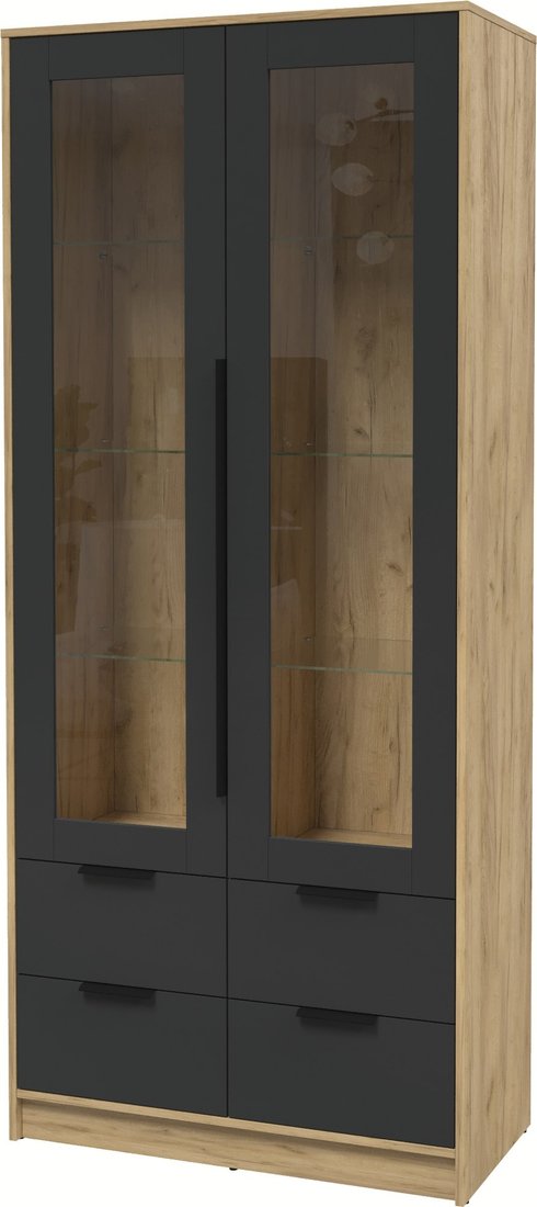 

Шкаф-витрина Интерлиния Концепт КТ-ШВ2 (антрацит/дуб золотой)