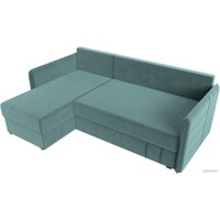 Угловой диван Лига диванов Слим левый (велюр бирюзовый)