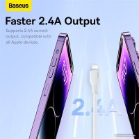Кабель Baseus Pudding Series Fast Charging Cable 2.4A USB Type-A - Lightning (1.2 м, белый)