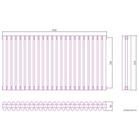 Стальной трубчатый радиатор Сунержа Эстет-11 500х1035 23 секции (матовый черный)