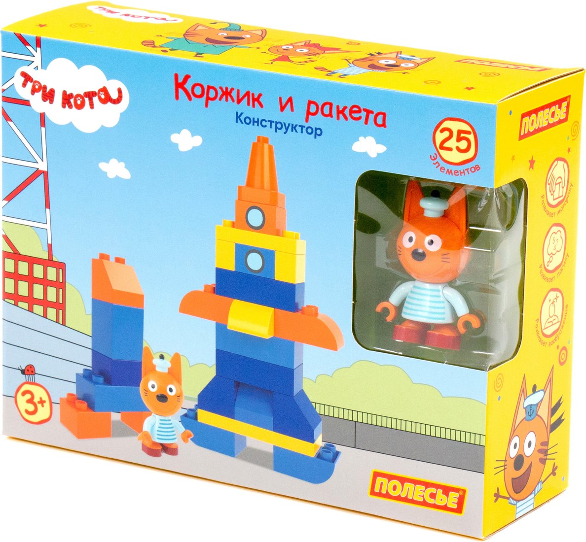 

Конструктор Полесье Макси Три кота. Коржик и ракета 77223 (25эл)