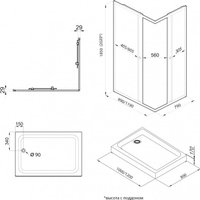 Душевой уголок Maroni Stile Chromo-GLS 100x80 Щ0000063968