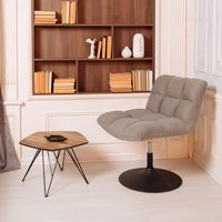 Интерьерное кресло AksHome Grande (серая ткань Linen Fabric-11/черный)