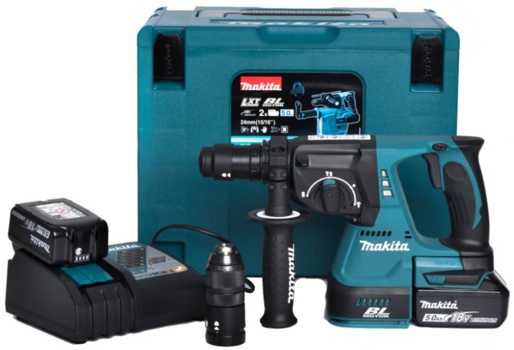 

Перфоратор Makita DHR243RTJ (с 2-мя АКБ, кейс)