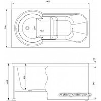Ванна Aquanet Largo 140x70