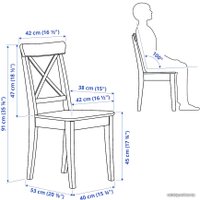 Обеденная группа Ikea Дандэрюд/Ингольф 093.925.36 (дубовый шпон/белый)