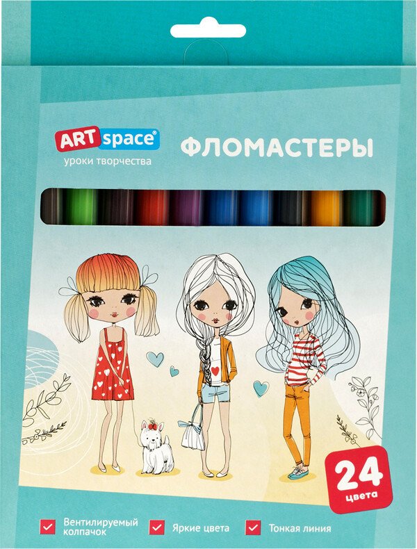 

Фломастеры ArtSpace Модницы WP_71672 (24 цв)