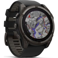 Умные часы Garmin Fenix 8 Solar, Sapphire 51мм (титановый угольно-серый с DLC-покрытием и черным ремешком)