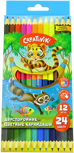 Набор цветных карандашей Creativiki КЦД12КР (24 цвета)