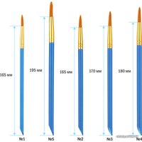 Набор кистей ArtSpace синтетика круглые № 1, 2, 3, 4, 5 SB1-5_2386 (5 шт)