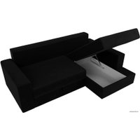 Угловой диван Mebelico Майами 15 114894 (правый, микровельвет, черный)