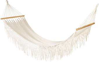 Дачный гамак Home4you El Tunco с кружевом (белый)