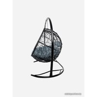 Подвесной диван M-Group Лежебока 11180409 (с черным ротангом/серая подушка)