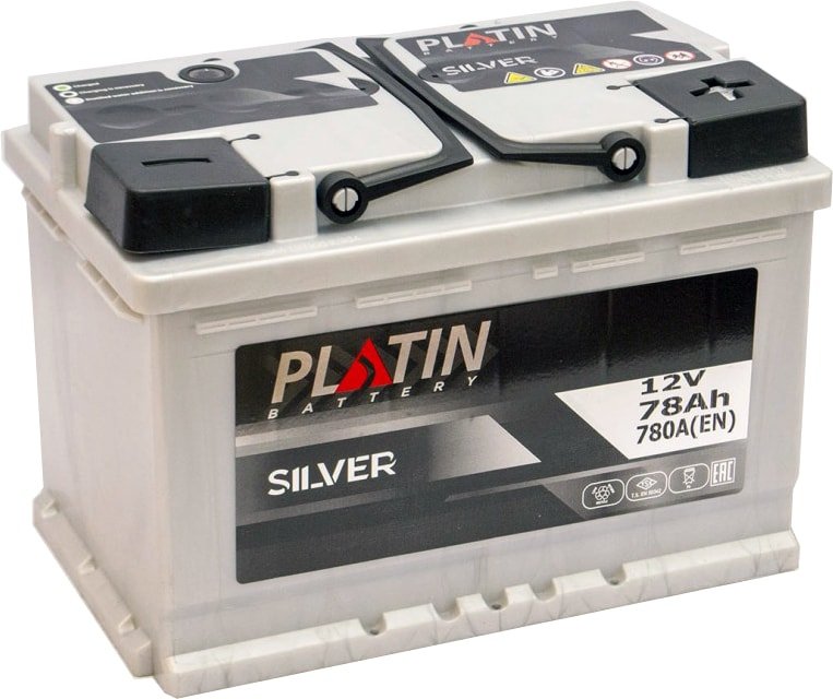 

Автомобильный аккумулятор Platin Silver R+ низ (78 А·ч)