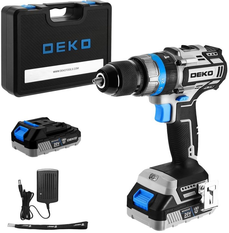

Ударная дрель-шуруповерт Deko ZKCID20V 084-1037 (с 2-мя АКБ, кейс)