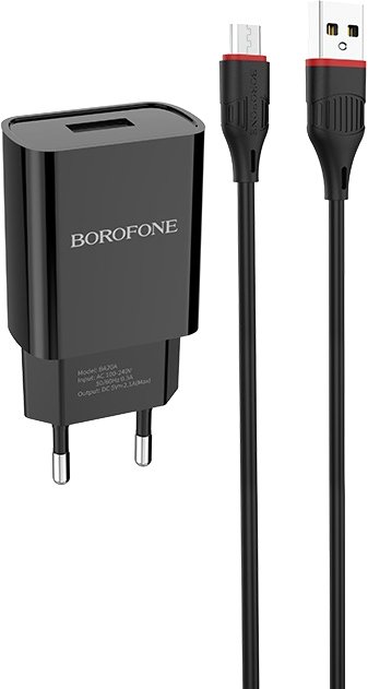 

Сетевое зарядное Borofone BA20A microUSB (черный)