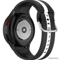 Ремешок Rumi Sport Line силиконовый для Samsung Galaxy Watch4/5/6 (20 мм, черный/белый)