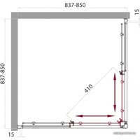 Душевой уголок BelBagno UNO-A-2-85-P-Cr 85x85 (рифленое стекло)