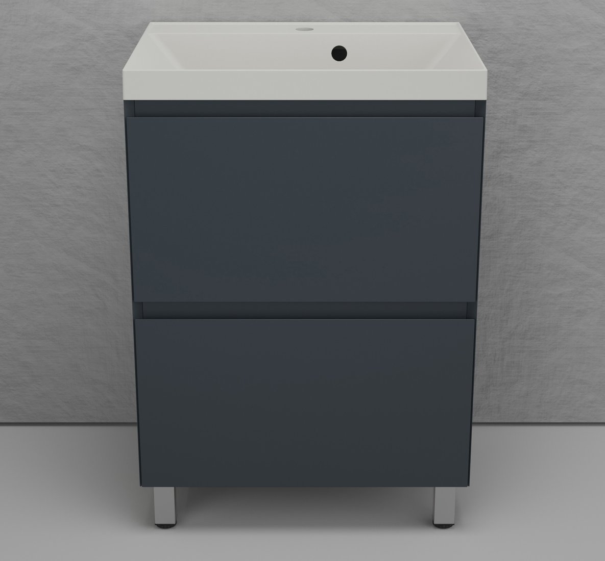 

Symbolite Тумба с умывальником Манхэттен 60 Plus 2 ящика + Asti 60x45 (графит/жасмин)