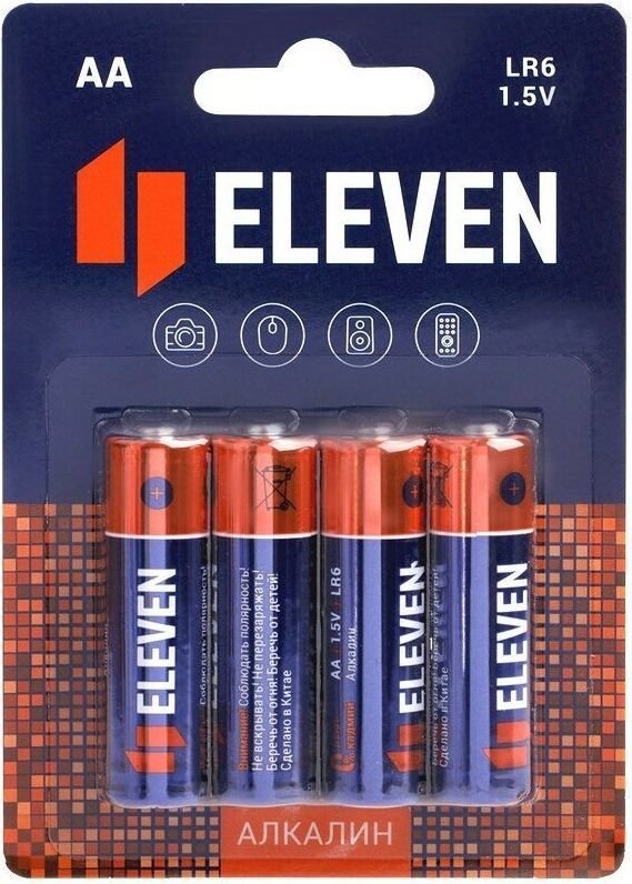 

Батарейка Eleven AA LR6 алкалиновые ВС4 4 шт